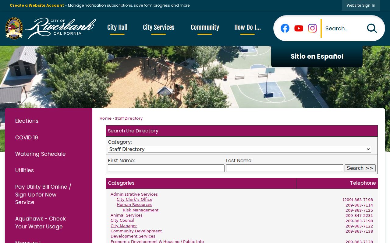 Riverbank people directories city staff listing